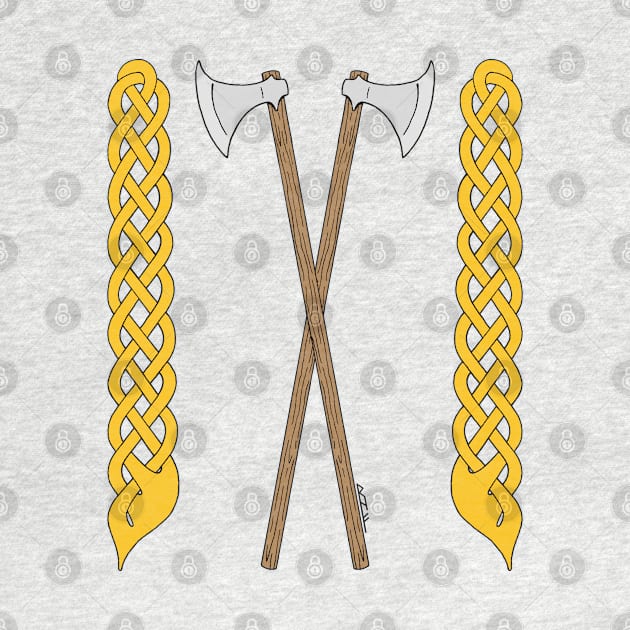 Danish Axes Crossed with Plaitwork by AzureLionProductions